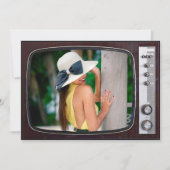 レトロテレビ誕生日パーティー 招待状 (正面)