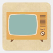 レトロテレビ スクエアシール (正面)