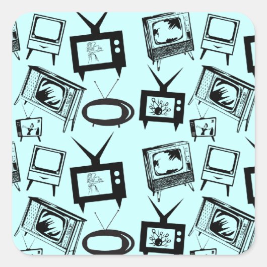 レトロテレビ スクエアシール (正面)