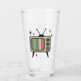 レトロテレビ ドリンキンググラス | ミッドセンチュリーモダン アトミック タンブラーグラス