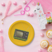 レトロテレビ ペーパープレート (パーティー)