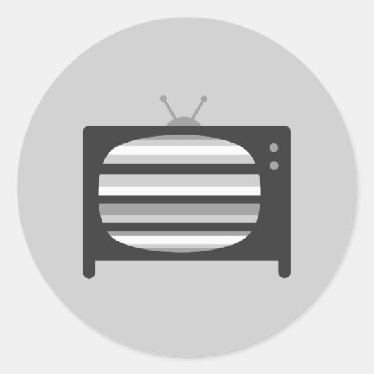 レトロテレビ ラウンドシール (正面)