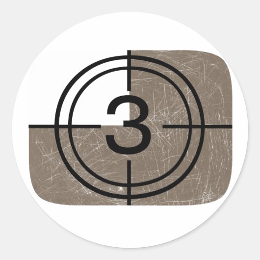 レトロテレビ ラウンドシール (正面)