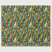 レトロテンツキャンピングテーマ ラッピングペーパー (フラット)