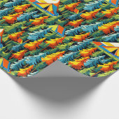 レトロテンツキャンピングテーマ ラッピングペーパー (角)