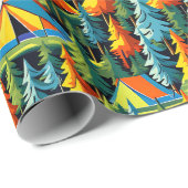 レトロテンツキャンピングテーマ ラッピングペーパー (ロールコーナー)