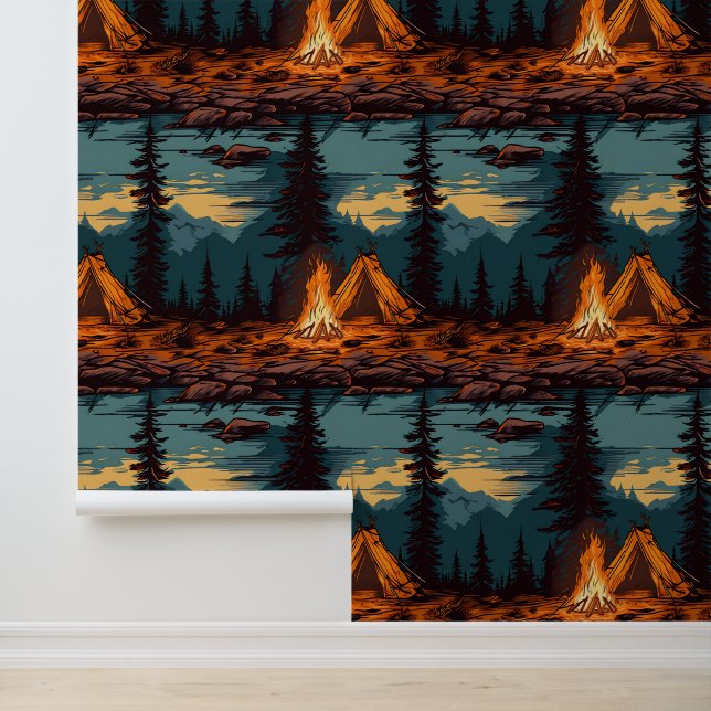 レトロテントとキャンプファイア 壁紙 (アプリケーション)