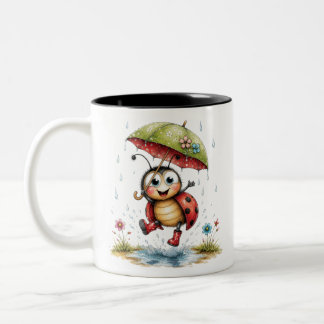 レトロテントウムシ 陶器マグ カラフル コーヒーカップ