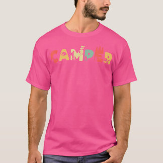 レトロテントキャンピングハイキング – キャンプファイアヴィンテージカンピ Tシャツ