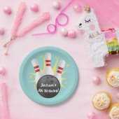 レトロテンピンボーリングパーティー ペーパープレート (パーティー)