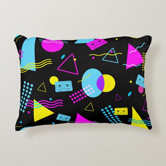 レトロテーカラフルプ形状 アクセントクッション (正面)