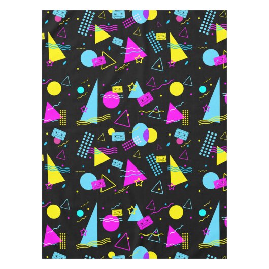 レトロテーカラフルプ形状 テーブルクロス (正面)