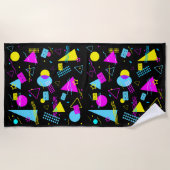 レトロテーカラフルプ形状 ビーチタオル (正面)