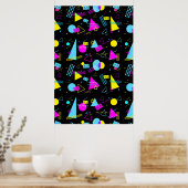 レトロテーカラフルプ形状 ポスター (キッチン)