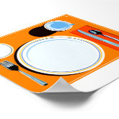 レトロテーブルの設定 ポスター (角)