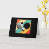 レトロテーブルテニス – ヴィンテージピンポン カード (黄色い花)