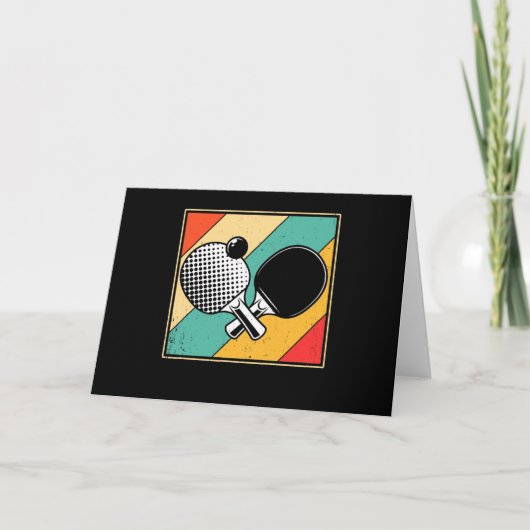 レトロテーブルテニス – ヴィンテージピンポン カード (正面)