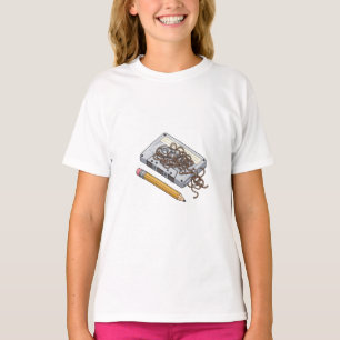 レトロテープからまる鉛筆 キッズ Tシャツ