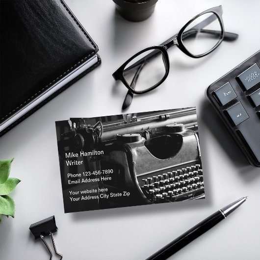 レトロテーマオールドタイムライタタイプライター 名刺