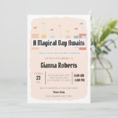 レトロテーマパーク、ヴィンテージカーニバル誕生日 招待状 (スタンド正面)