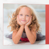 レトロディアホリー3フォトクリスマスカード3枚 三つ折りクリスマスカード (内部最初)