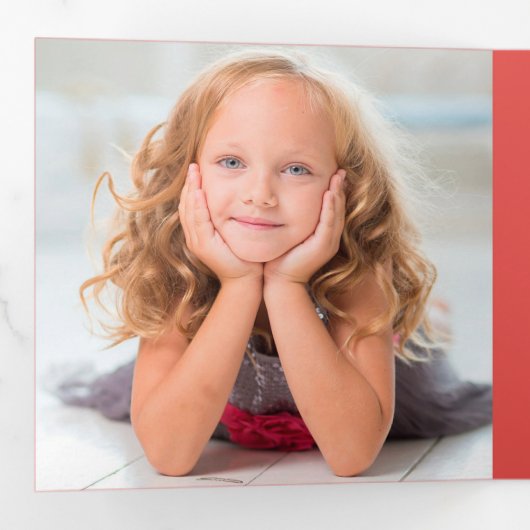 レトロディアホリー3フォトクリスマスカード3枚 三つ折りクリスマスカード (内部最初)