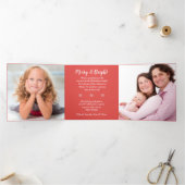 レトロディアホリー3フォトクリスマスカード3枚 三つ折りクリスマスカード (内部)