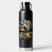 レトロディスクゴルフアイサイケデリックアート ウォーターボトル (正面)