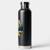 レトロディスクゴルフアイサイケデリックアート ウォーターボトル (左面)