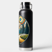 レトロディスクゴルフアイサイケデリックアート ウォーターボトル (背面)