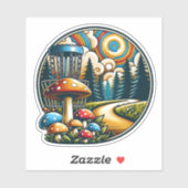 レトロディスクゴルフアイサイケデリックアート シール (シート)