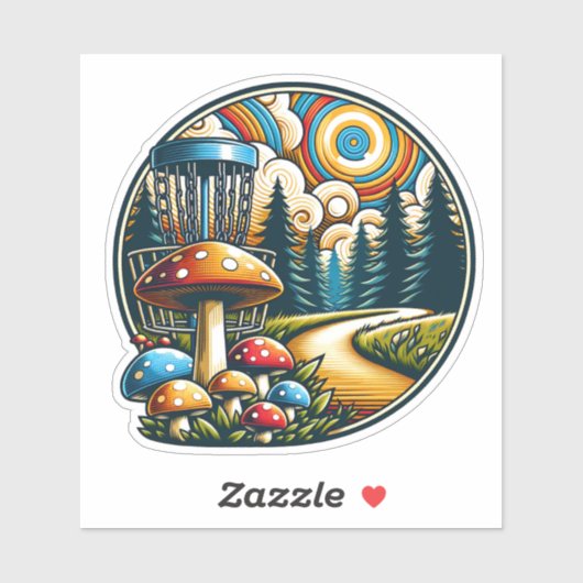 レトロディスクゴルフアイサイケデリックアート シール (シート)