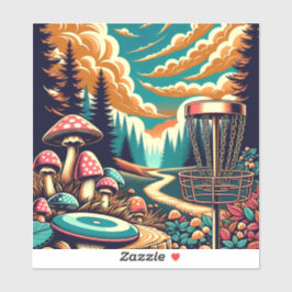 レトロディスクゴルフアーサイケデリックト シール