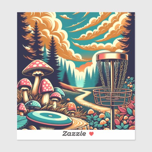 レトロディスクゴルフアーサイケデリックト シール (シート)