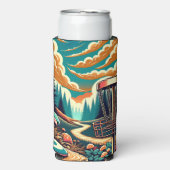 レトロディスクゴルフアーサイケデリックト スリム缶クーラー (Seltzer正面)