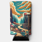 レトロディスクゴルフアーサイケデリックト スリム缶クーラー (正面)