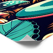 レトロディスクゴルフアーサイケデリックト ポスター (角)