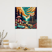 レトロディスクゴルフアーサイケデリックト ポスター (キッチン)