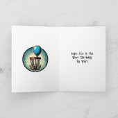 レトロディスクゴルフサイケデリック誕生日 カード (内部)