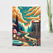 レトロディスクゴルフサイケデリック誕生日 カード (正面)