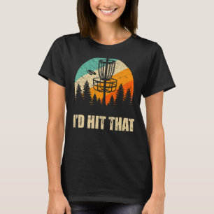 レトロディスクゴルフスポールサンセットヴィンテージフリスビーゴルフ Tシャツ