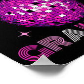 レトロディスコおばあちゃん 70年代 80年代 ダンスパーティ ミラーボール ポスター (角)