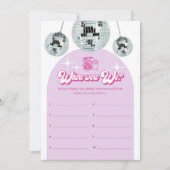 レトロディスコどこ我々ブライダルシャワーゲームカード 招待状 (正面)