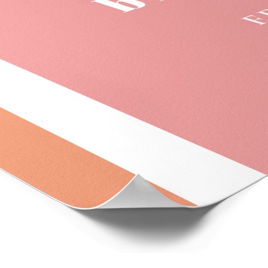 レトロディスコのピンクとオレンジのグルービーベイビーシャワー ポスター (角)