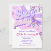 レトロディスコのローラースケートレッズパーティー3回目 招待状 (正面)