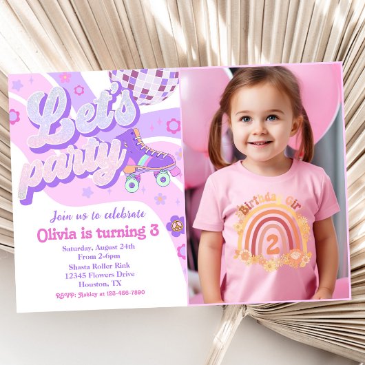 レトロディスコのローラースケートレッズパーティー3回目 招待状