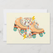 レトロディスコのローラースケート赤ちゃんシャワーパーティー写真 招待状 (裏面)