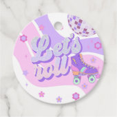 レトロディスコのローラースケート転がレッツ第1誕生日 フェイバータグ (正面)