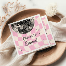 レトロディスコカスタムナプキンス – ピンクバッ市松模様にクガー