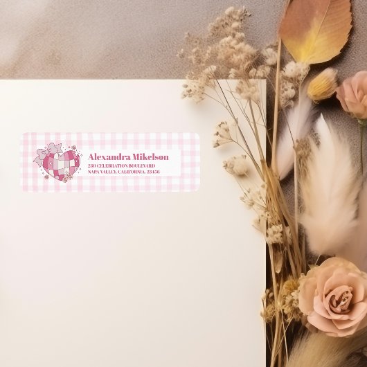 レトロディスコキュートピンクボウブライダルシャワー ラベル